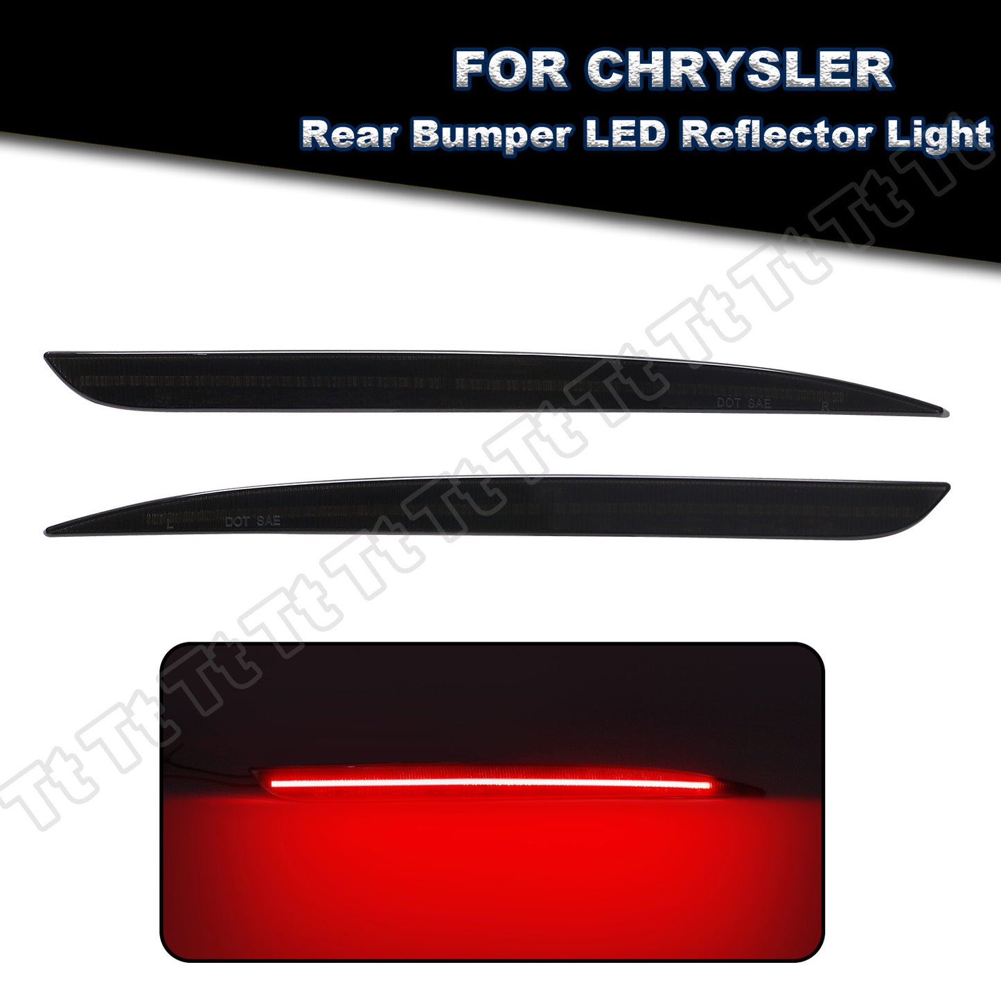 Suitable for 15-22 for Chrysler 300 LED rear bumper reflectors, rear brake lights, and smoke effects.