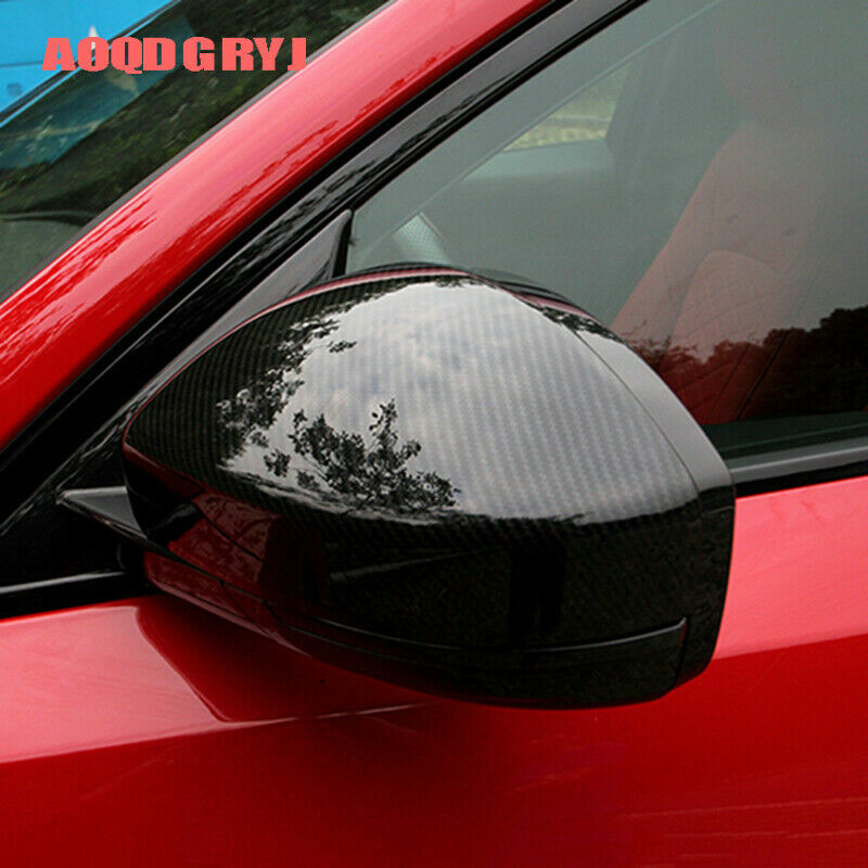 2X Carbon Fiber Side Door Rearview Mirror Cover Trim for Jaguar E-PACE 2018-2021