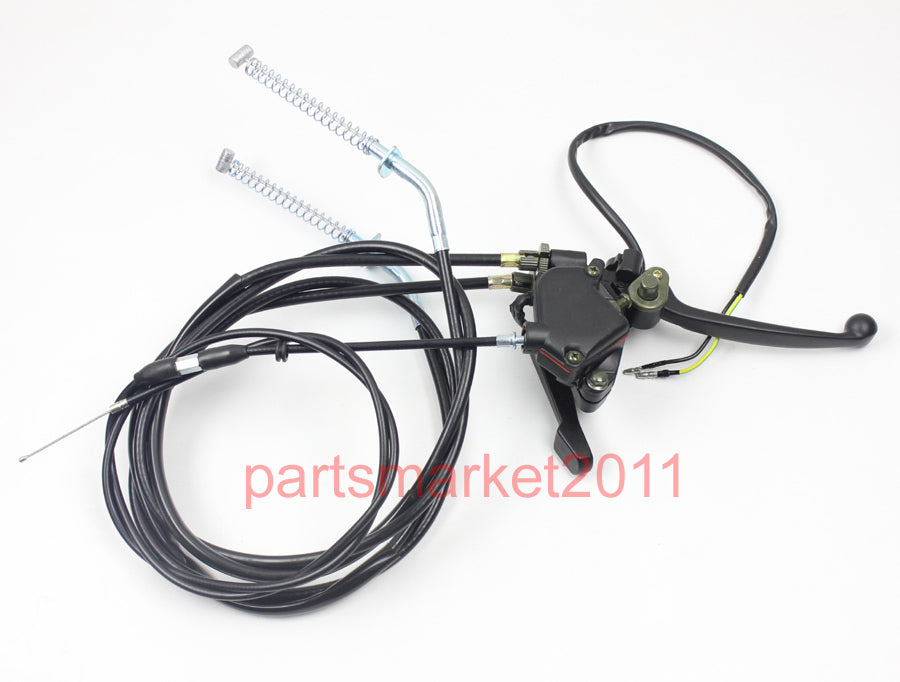 Dual Brake Cables Thumb Throttle Cable Switch Lever Assy 50CC 125CC ATV Quad