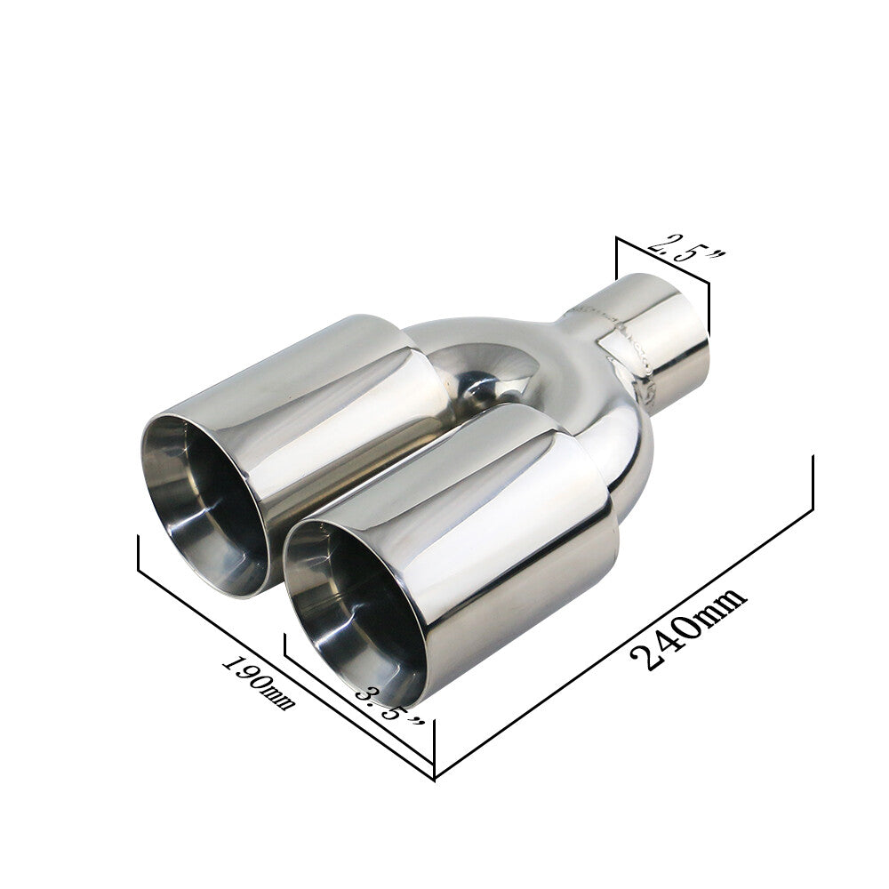 2.5'' Universal Dual Exhaust Tip for Double Wall Stainless Steel Exhaust Tips