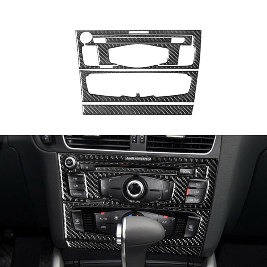 5Pcs CD Player Radio Air-Con Trim Cover TYP-B Carbon Fiber for Audi Q5 2009-2017