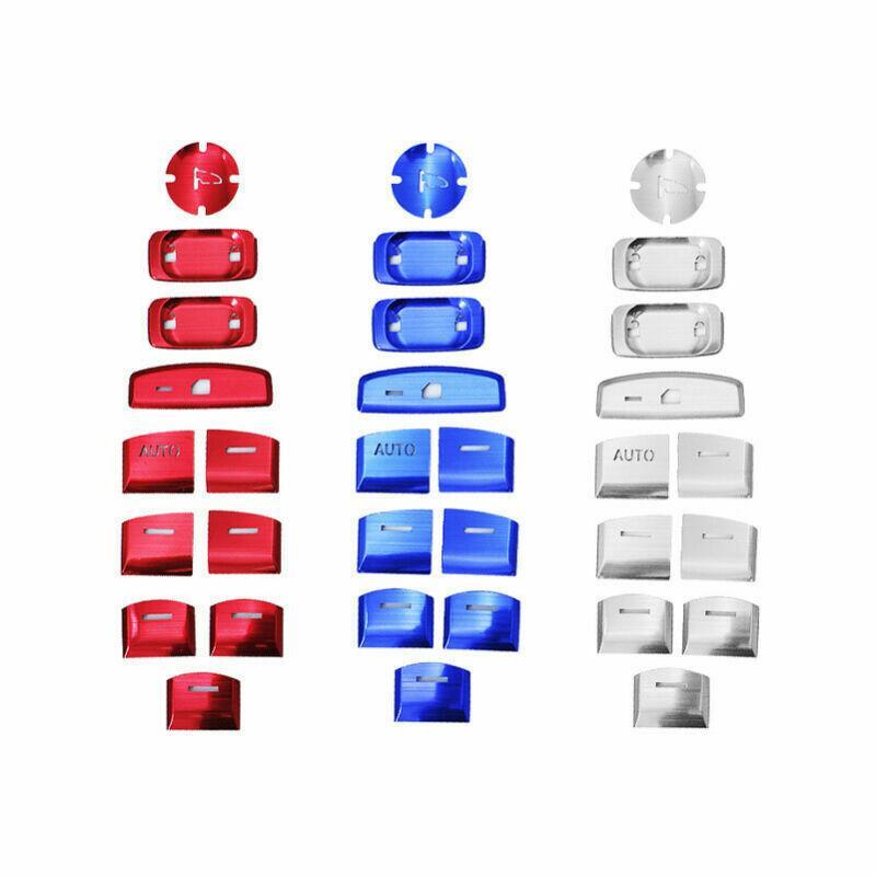 for Honda Car CRV 17-19 Aluminum 11PCS Window Switch Control Button Cover Trim
