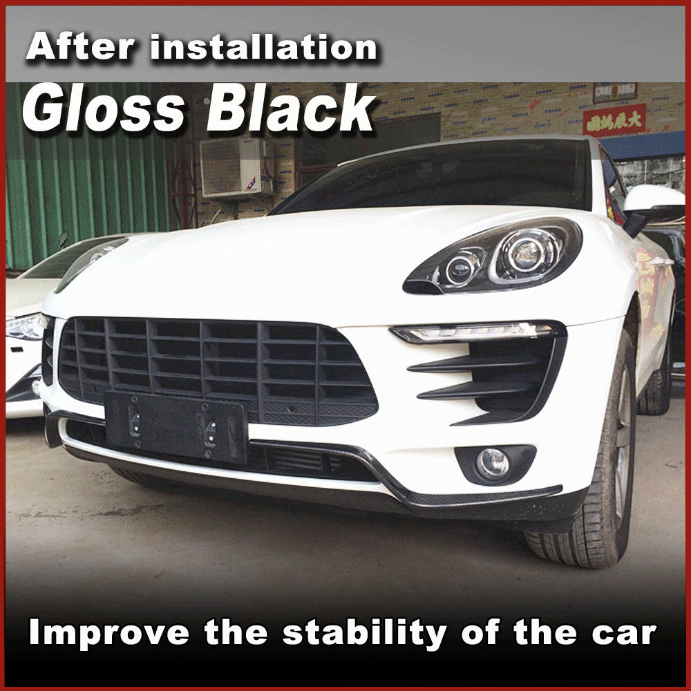 Fit for Porsche Macan 2014-2017 Gloss Black Front Bumper Fins Fender Vent Wing