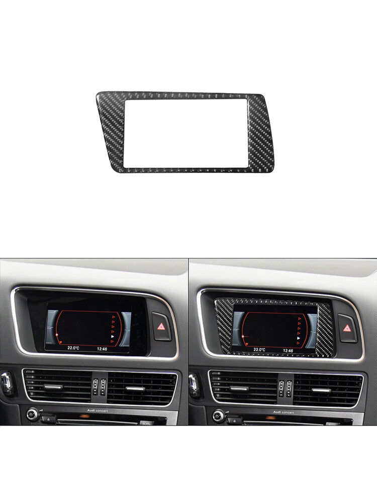 Central Control Display Trim Cover Decoration Carbon Fiber for Audi Q5 2009-2017