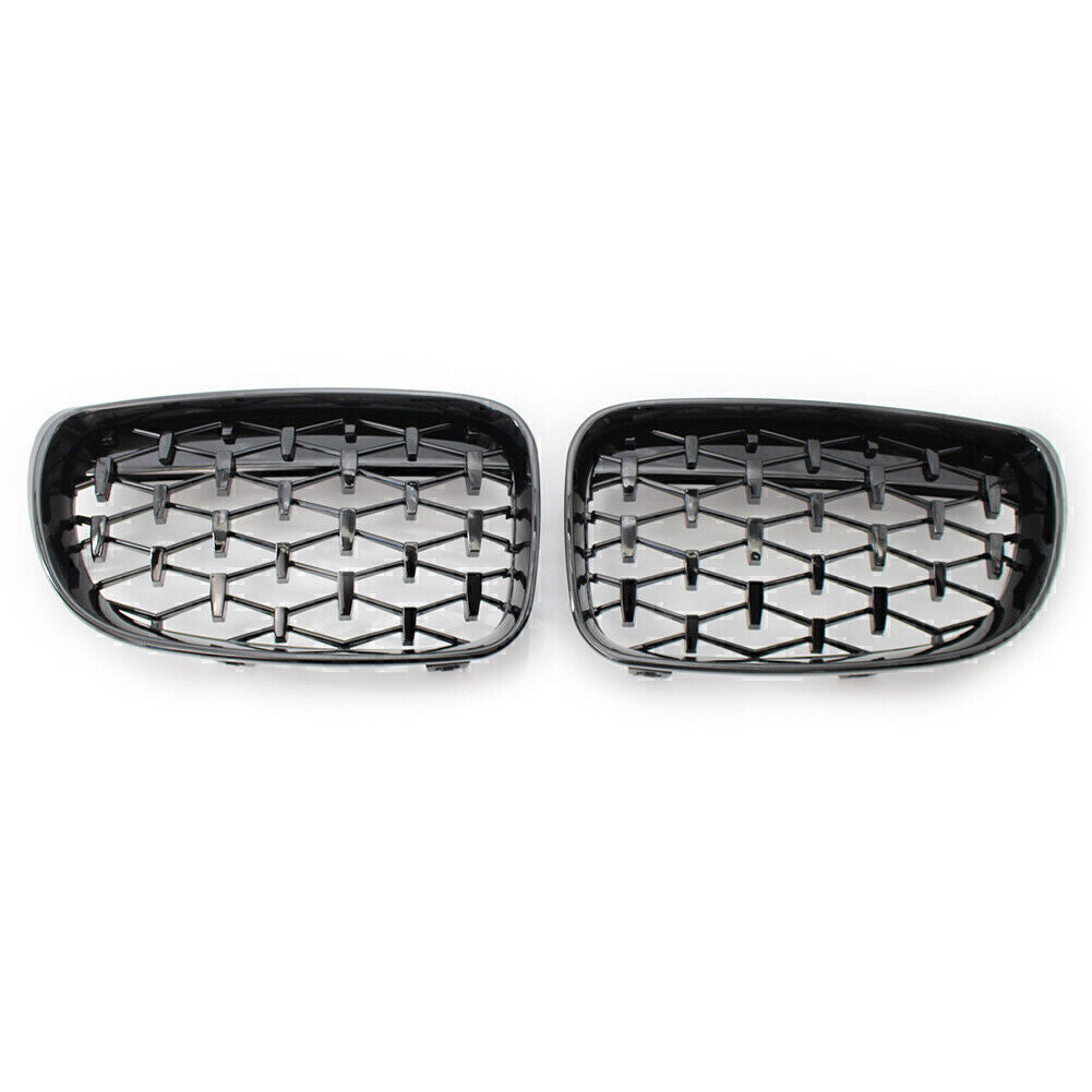 Diamond Meteor Front Grille Fit for BMW E81 E82 E87 E88 1 Series 2008-11 Gloss Black
