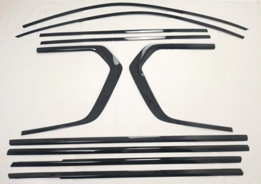for BMW X7 2019-2022 Black Steel Window Frame Sill Strips Cover Trim Decor 10Pcs