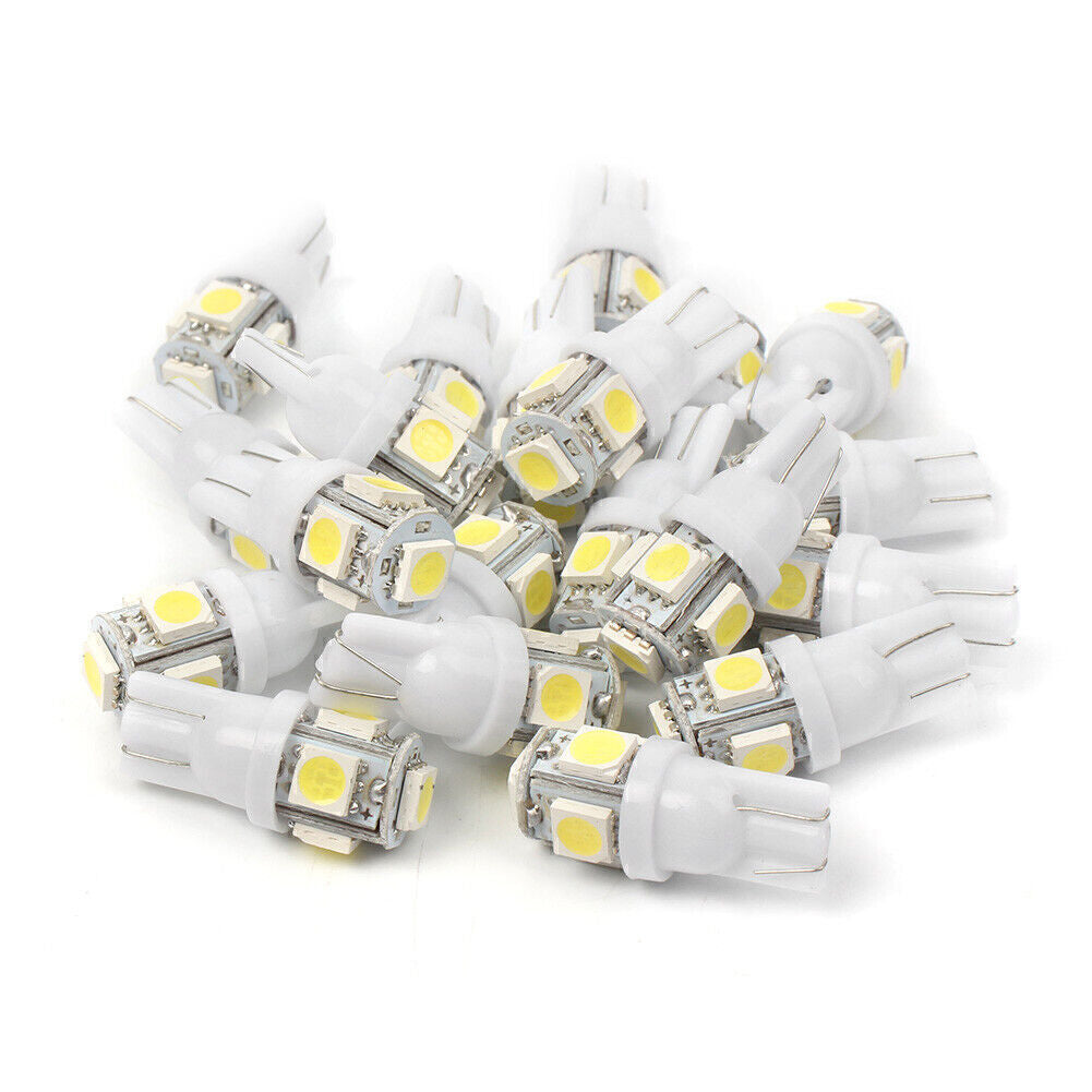 20x Super White T10 5SMD 5050 LED Interior Light Bulbs 184 192 193 259 280