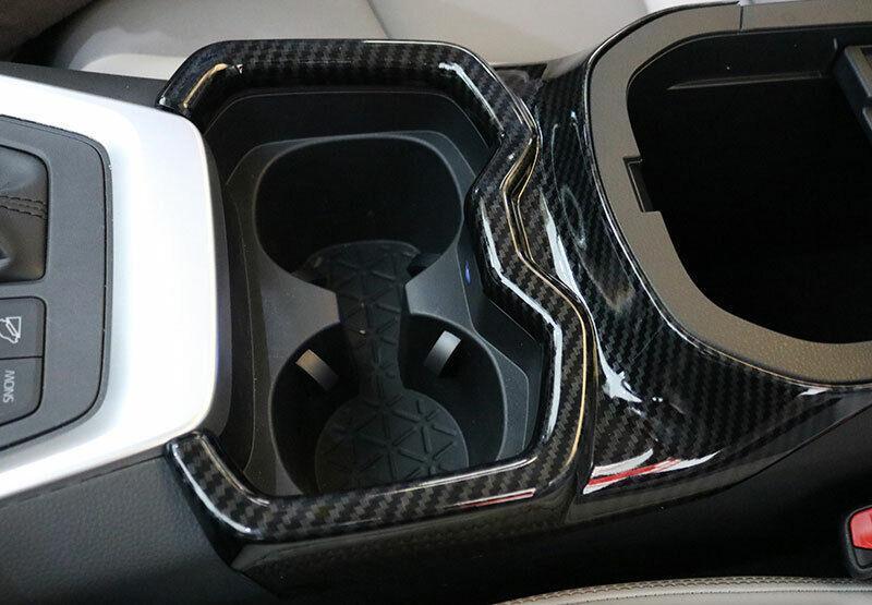 Carbon Fiber ABS Middle Console Drinking Glass Frame Trim for Toyota RAV4 19-23