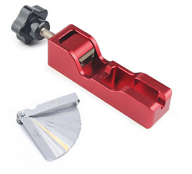 Universal spark plug gap tool for most 10/12/14/16 mm spark plugs and contact gauges.