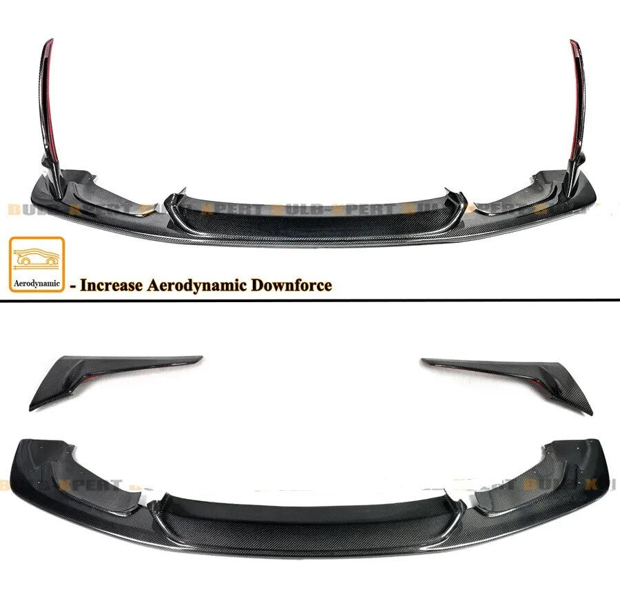 For 15-19 for BMW F80 M3 F82 F83 M4 LPT Style Carbon Fiber Front Bumper Lip Splitter