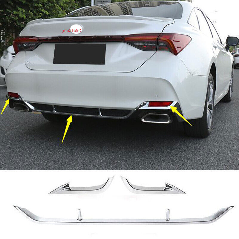 Chrome Rear Bumper Decorate Protector Cover Trims 3P for Toyota for Avalon 2019-2021