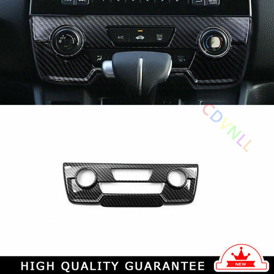 Console AC Switch Control Panel Trim 1 for Honda CRV 2017-2022 ABS Carbon Fiber