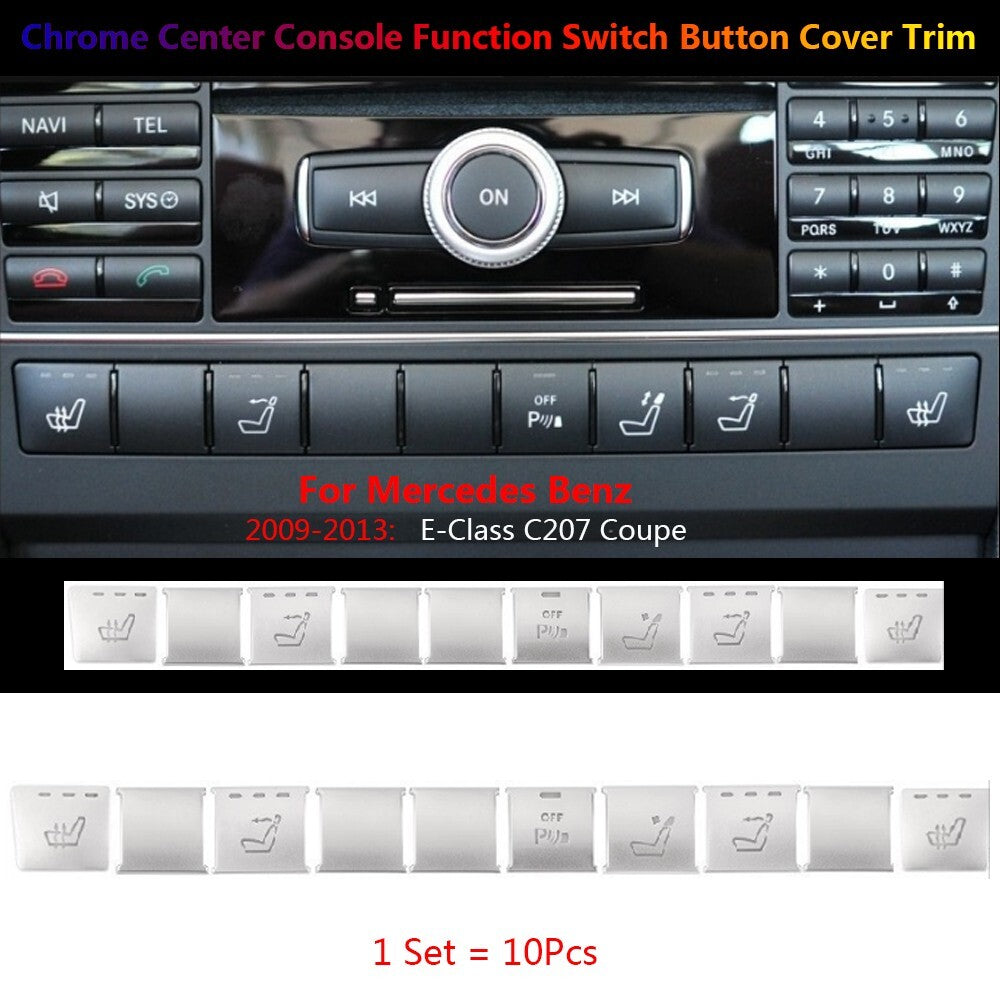for Mercedes-Benz C207 for Seat Heater Center Console Function Switch Cover Trim 10x