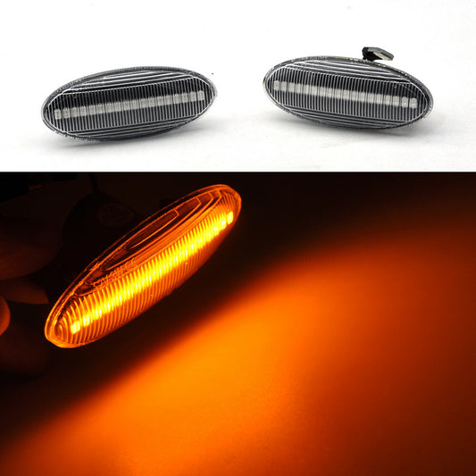 2x Dynamic clear amber LED Side Marker signal Light for Nissan Juke Cube Leaf
