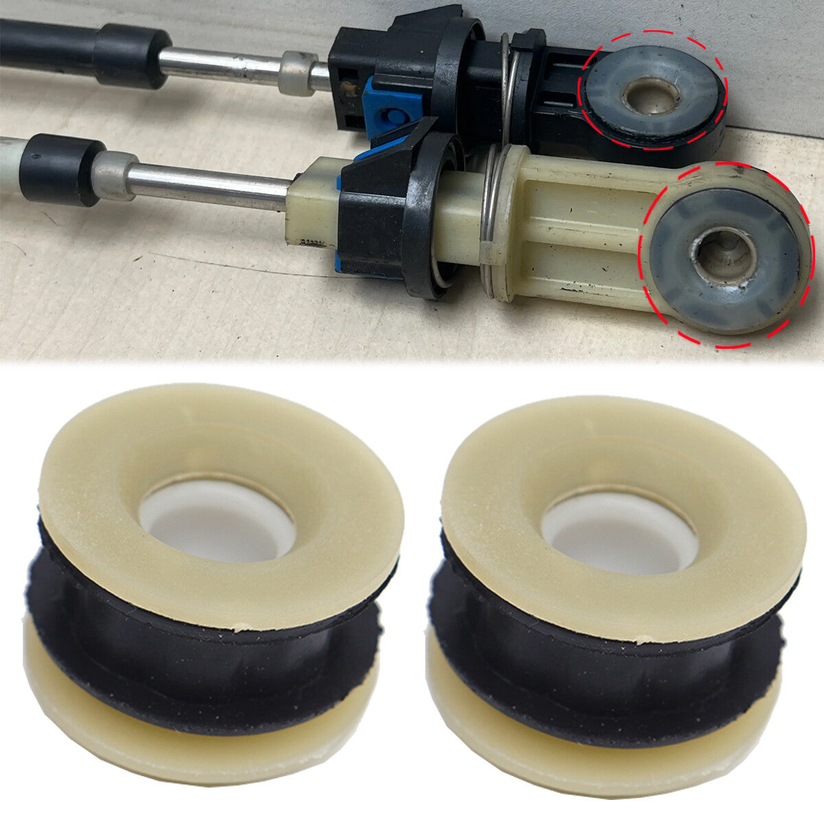 2Pcs Gear Cable Collet Bushing for Vauxhall Zafira Tourer Shifter Lever Selector