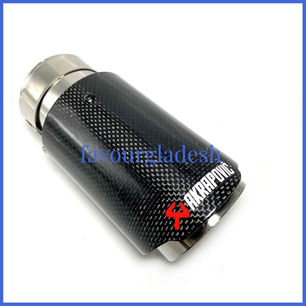 1 X IN 2.8 70MM OUT: 3.0 76MM Akrapovic Glossy Carbon Fiber Pipe Exhaust Tip