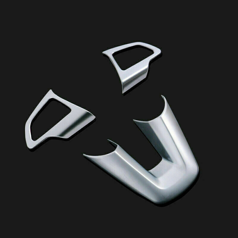 for Ford Escape Kuga 2017-2019 Matte Silver Steering Wheel Button Cover trims 3P