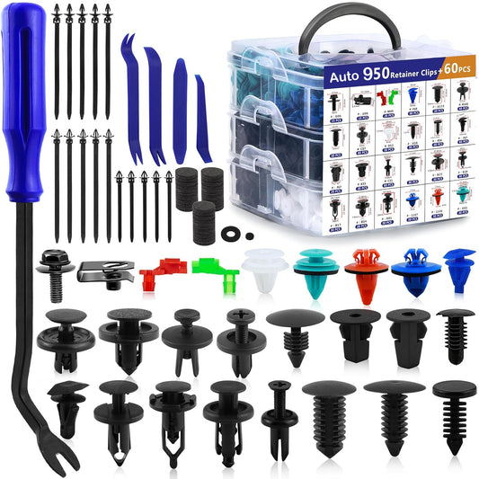 1000-piece pack of automotive push-type fixing clips, plastic rivets, bumper clips, door panel trim clips