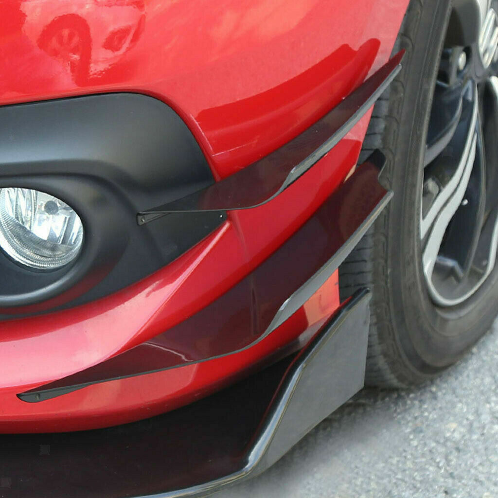 External front bumper lip splitter Fins Spoiler Canards Carbon Fiber Universal