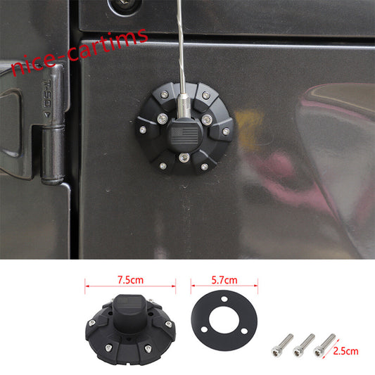 ABS/Steel Car AM/FM Antenna Base Cover for Jeep for Wrangler JK JL JT Gladiator 07+