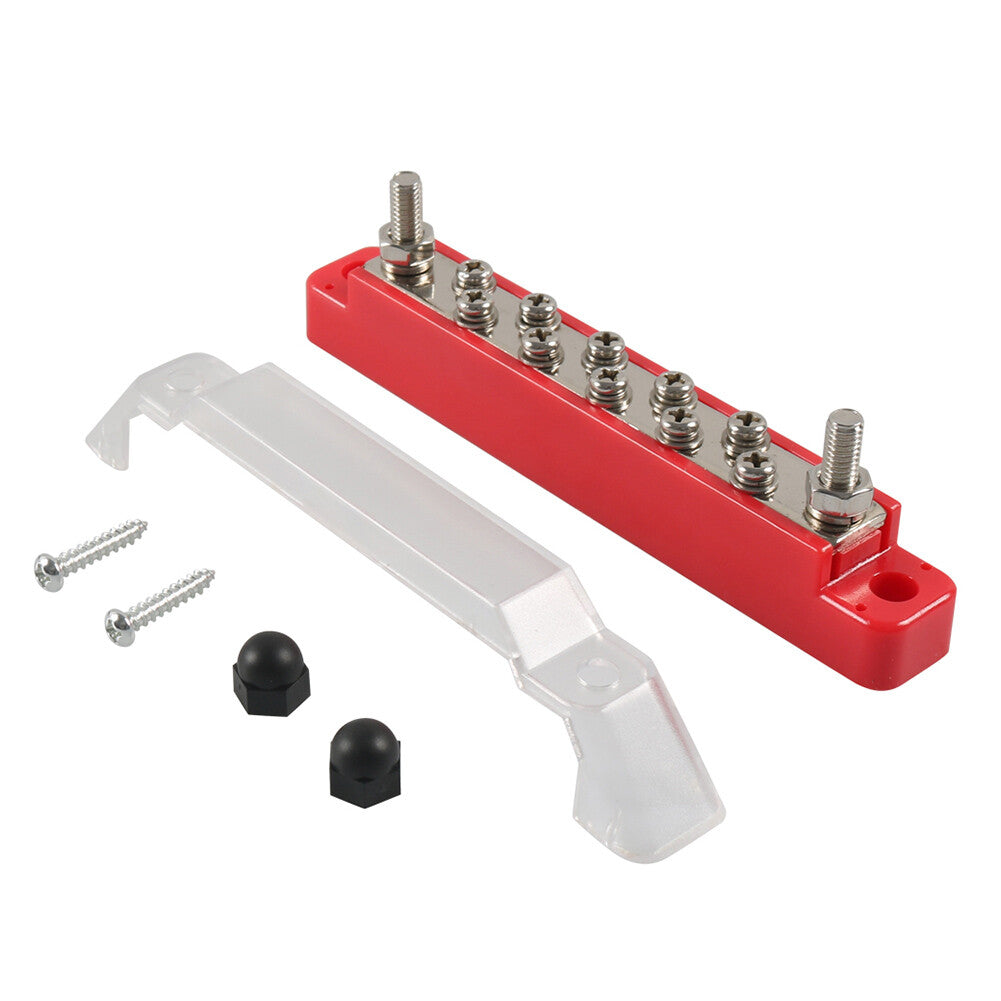 10 Terminals Power Distribution Block With Cover Fit For Car Marine RV Boat