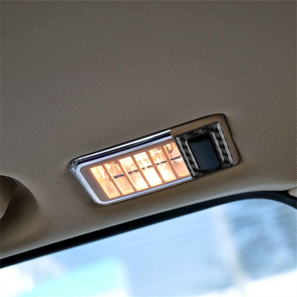 2¡ÁCarbon Fiber Roof Rear Reading Light Lamp Ring Cover for BMW X3 E83 2004-2010