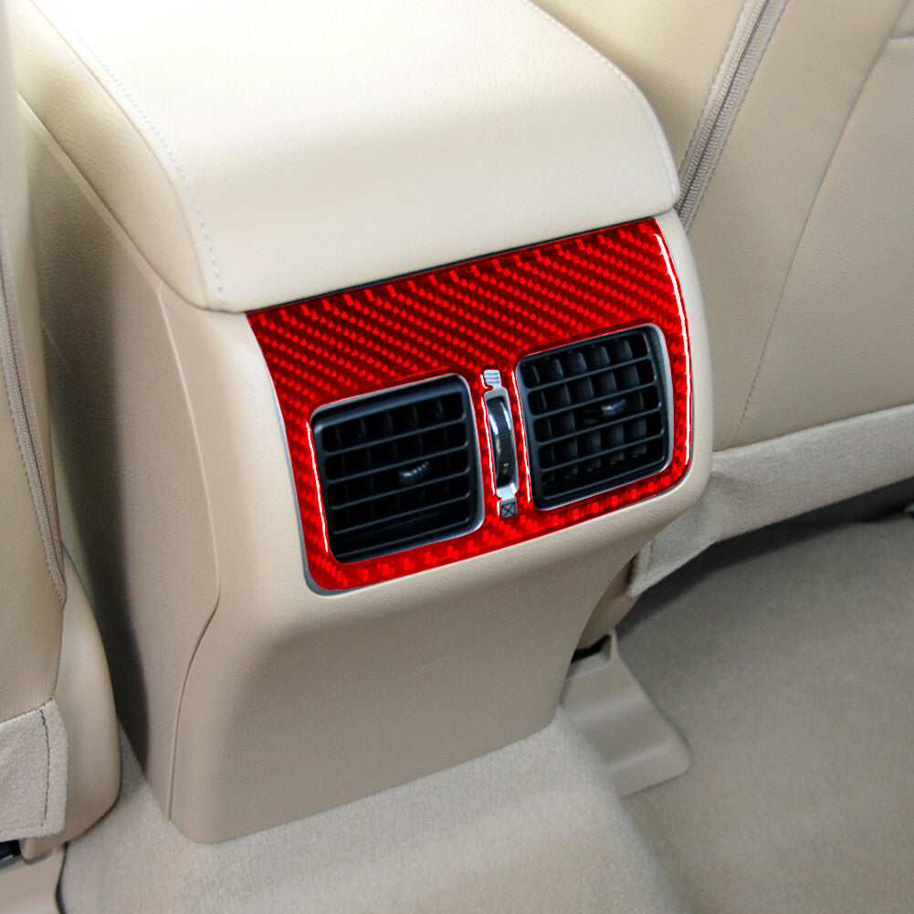 Red Rear Air Outlet Frame Trim Carbon Fiber Interior for Toyota for Camry 2012-2014