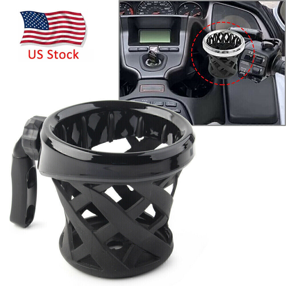 Universal for Harley Handlerbar Cup Holder Drink W/ Mesh Basket Mount Black