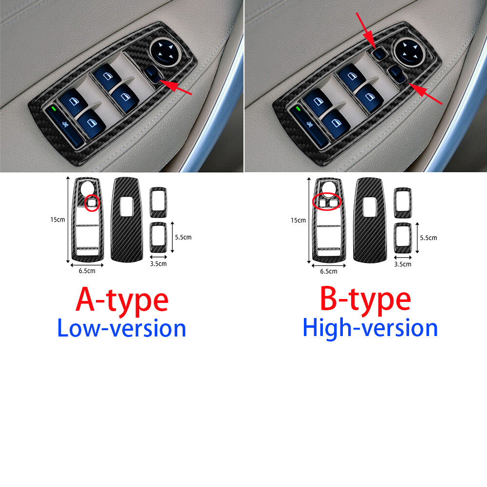 7¡ÁRed Carbon Fiber Window Lift Switch Button Panel Trim for BMW X3 E83 2004-2010