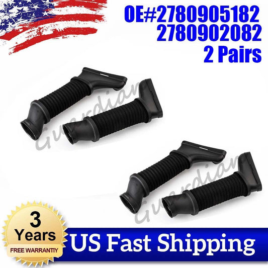 2 pairs of 2780905182 and 2780902082 air purifier inlet hoses suitable for Mercedes-Benz E63