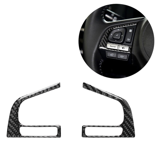 Carbon Fiber Steering Wheel Button Trim Cover for Subaru Forester 2013-2018
