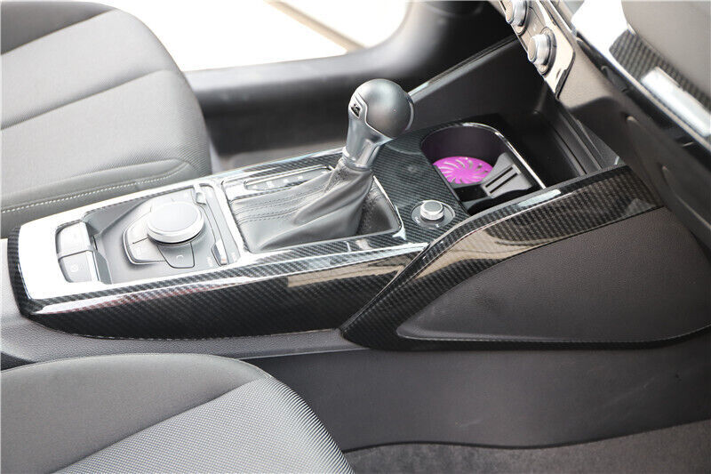 Inner Gear Shift Both Side Cover Trim 2PCS for Audi Q2L 2018-2021 Carbon Fiber
