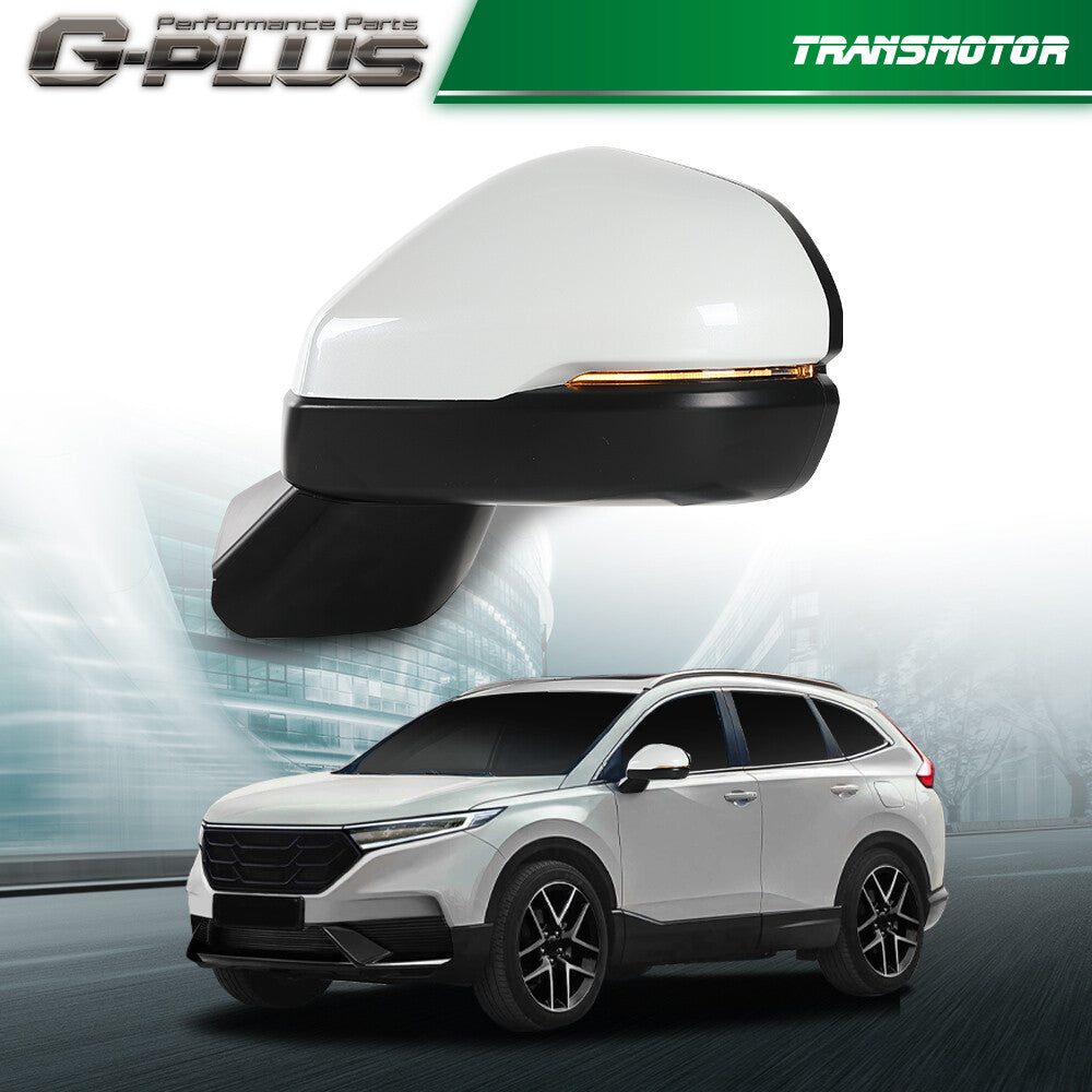 Suitable for Honda CRV 23-24, left driver's side mirror with white view, turn signal, and heating.
