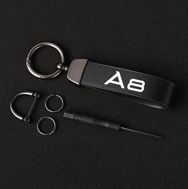 Car keychain, automatic key ring, dark green leather, suitable for Cooper S R53 R55 R56 R60 F55
