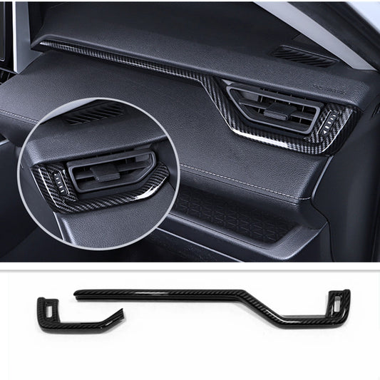 2PC ABS Carbon Fiber Dashboard Console Strip Cover Trim for Toyota RAV4 19-2021