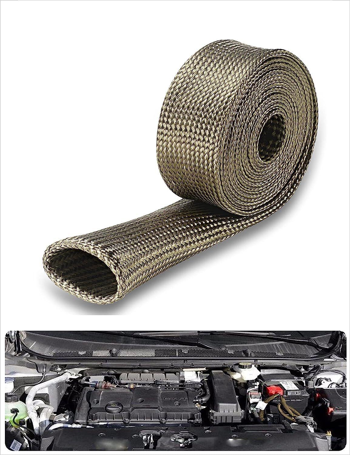 Heat insulation cover for fuel line, automatic hose, spark plug wires, and heat insulation protection cover.