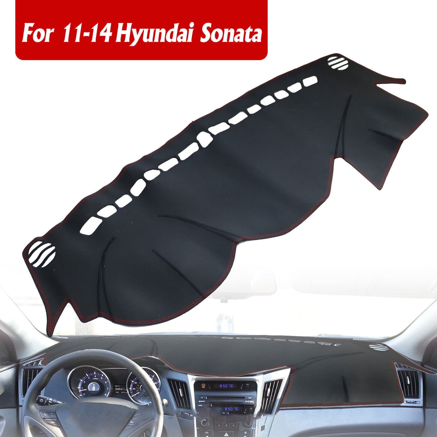 1X For 2012-14 for Hyundai Sonata PU Leather Dashboard Dash Mat Non-slip DashMat Pad