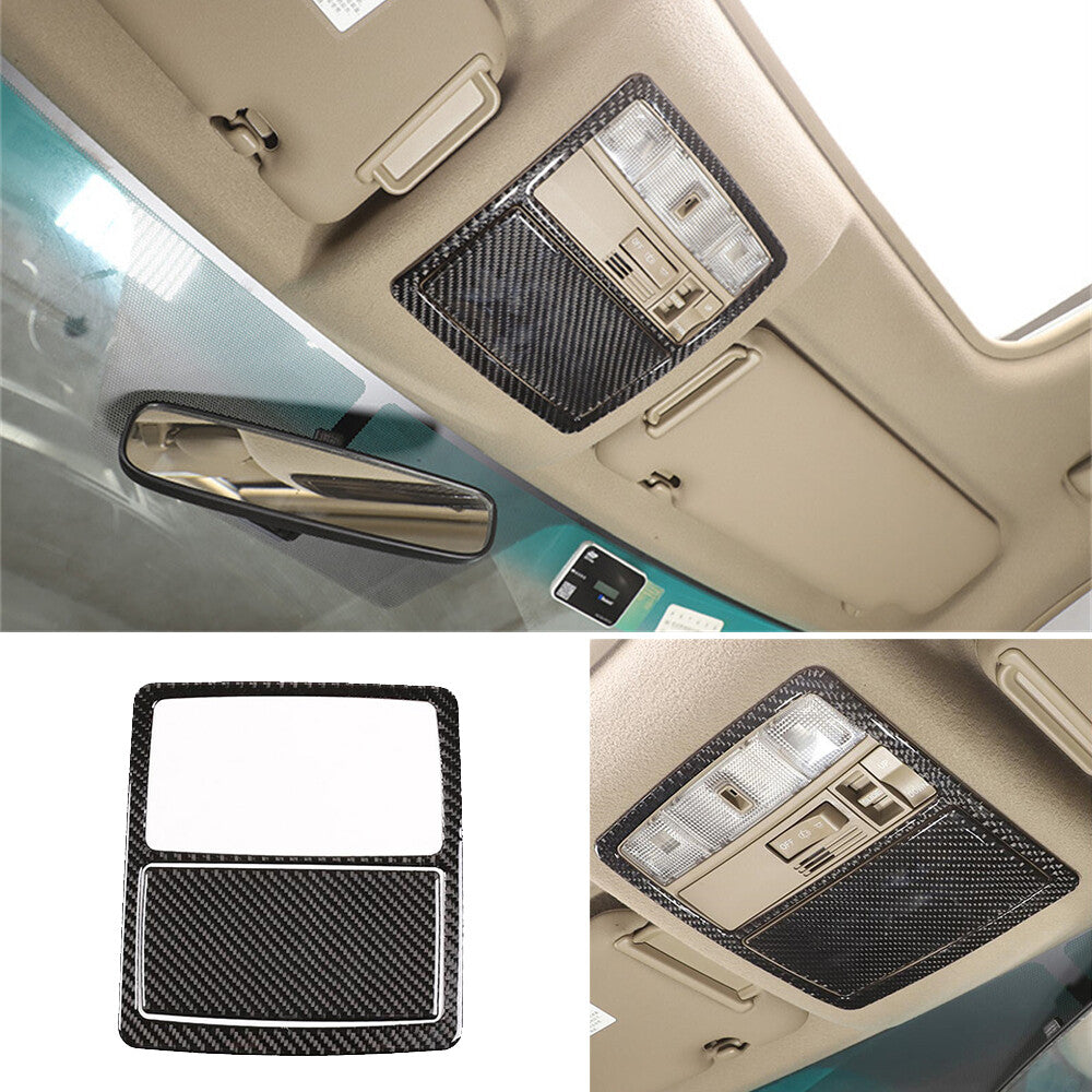 Carbon Fiber Front Reading Light Lamp Panel Trim for T@yota Highlander 2009-2013