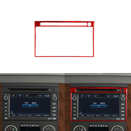 Red Carbon Fiber Navigation Surround Cover Trim For Silverado/tahoe/ for sierra 07-14
