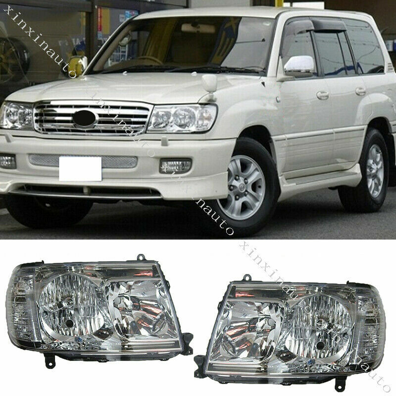 Front Headlights Headlamps Lights Lamps Pair Set for Toyota for Land Cruiser 1998-05