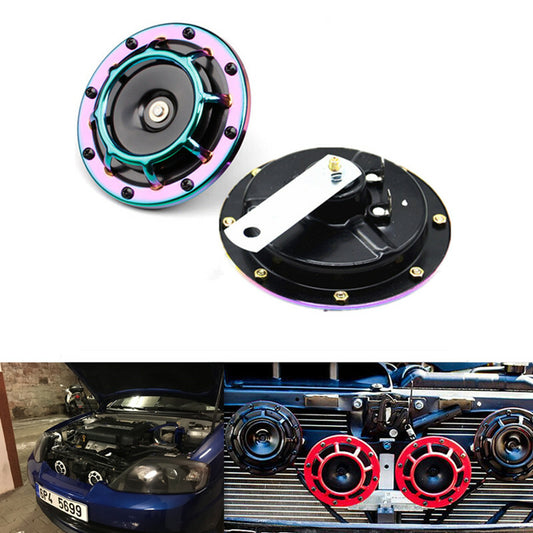 2Pcs Car Modification Grille Mount Super Loud Tones Compact Electric Blast Horn
