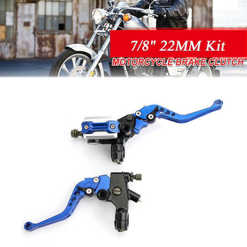 Pair 7/8 22mm Universal Motorbike Motorcycle Brake Clutch Master Cylinder Lever