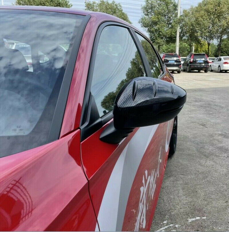 for Honda for Civic 2022-2023 Carbon ABS Side Door Rearview Mirror Cover Trims Wing