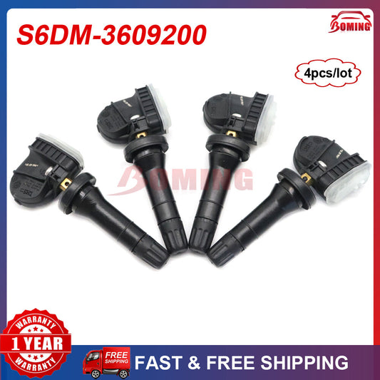 4-pack TPMS for BYD Qin Song Tang 433MHZ S6DM-3609200 Tire Pressure Sensor Monitor