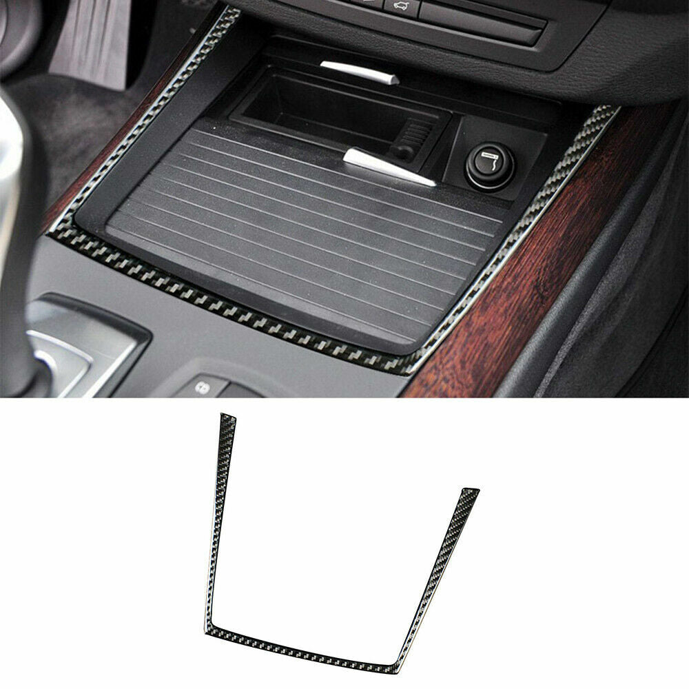 Carbon Fiber Water Cup Holder Sticker Trim Fit for BMW X5 X6 E70 E71 2009-13