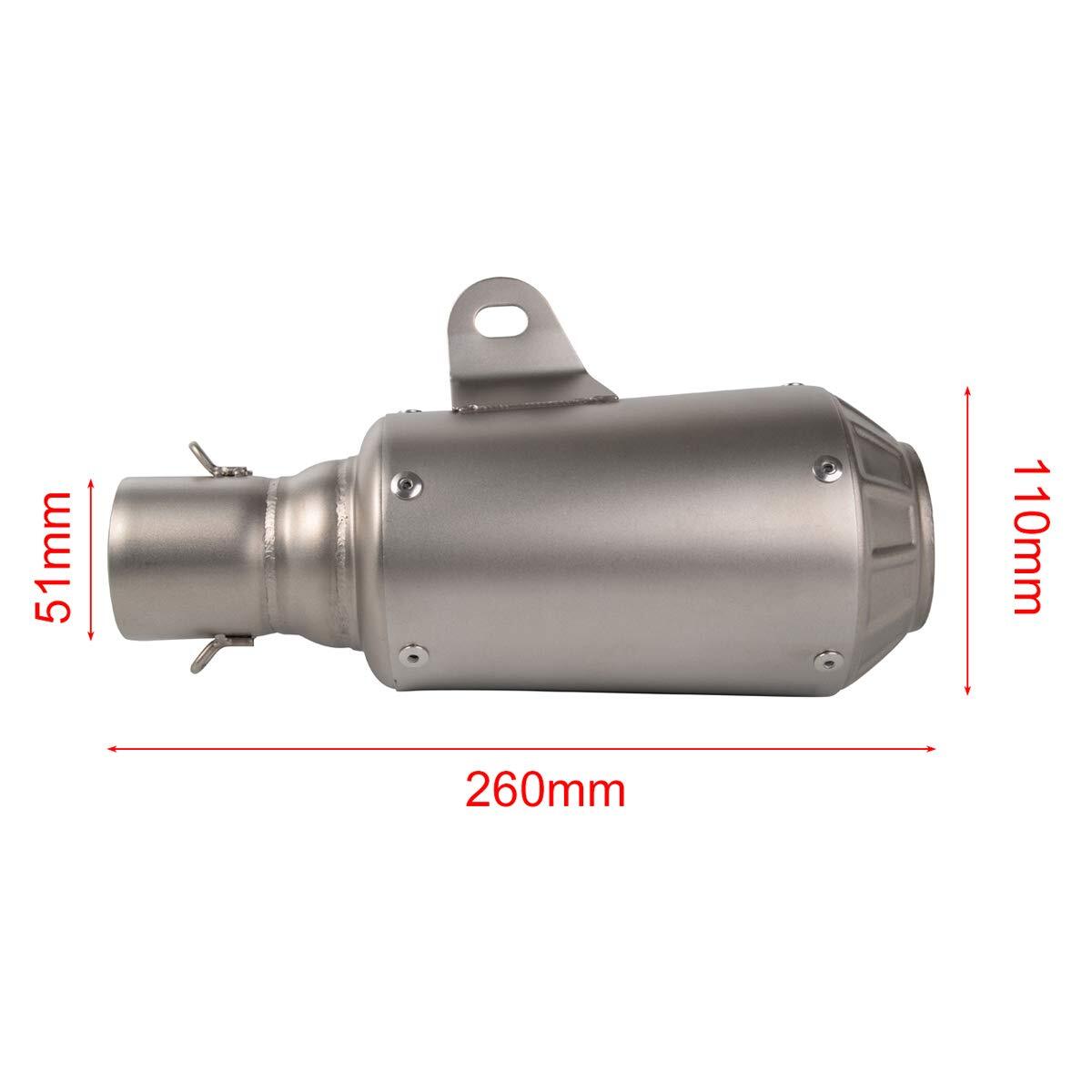 Stainless Steel 38-51mm Universal Motorcycle Short Exhaust Muffler Pipe Slip On