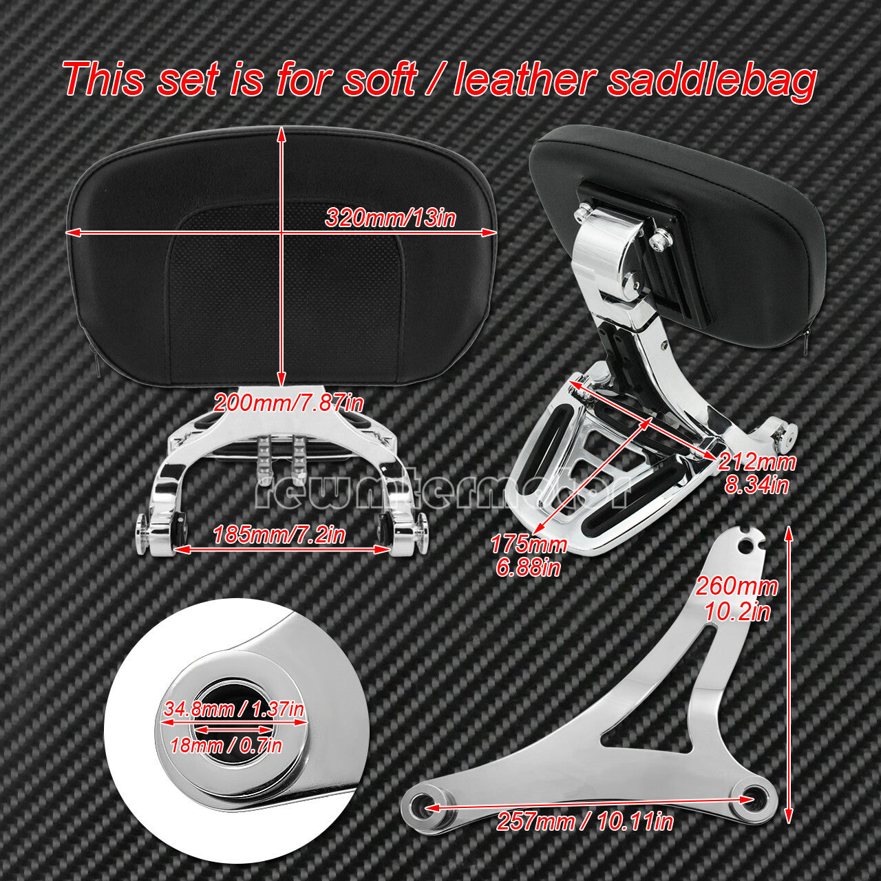 Multi-Purpose Driver  Passenger Backrest Fit For Indian Soft Bag Chieftain 2014