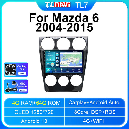 Android Car Radio CarPlay Screen for Mazda 6 2004-2015 GPS Multimedia Player DSP