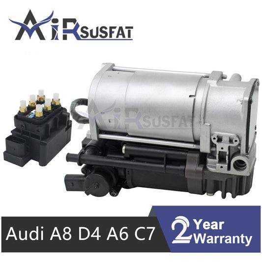 Air Suspension Compressor Pump w/ Valve for Audi for A8 D4 A6 C7 2009-17 4H0616005C