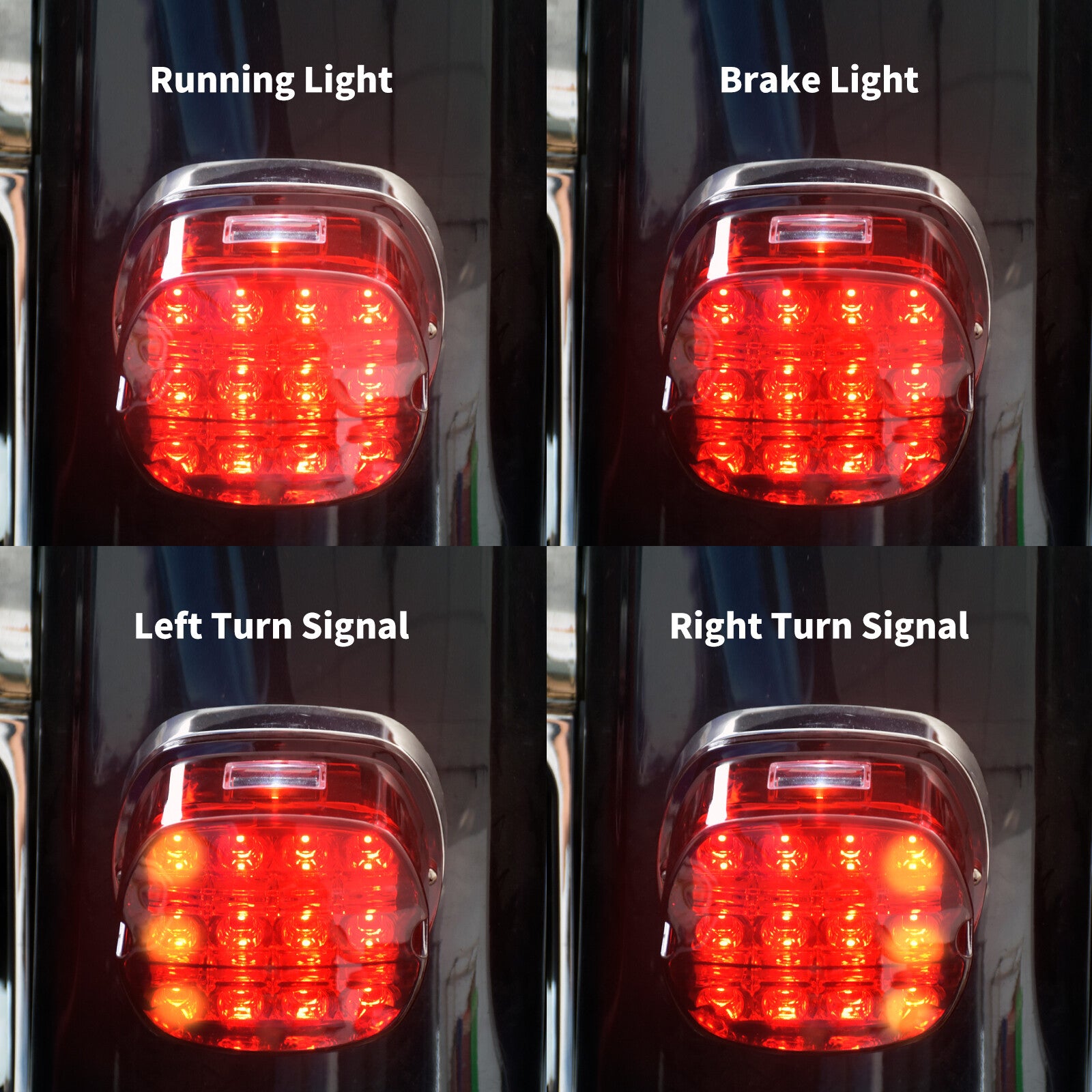 Motorcycle Red Led Brake Tail Light Turn Signal Fit For Dyna Fat Boy Sportster